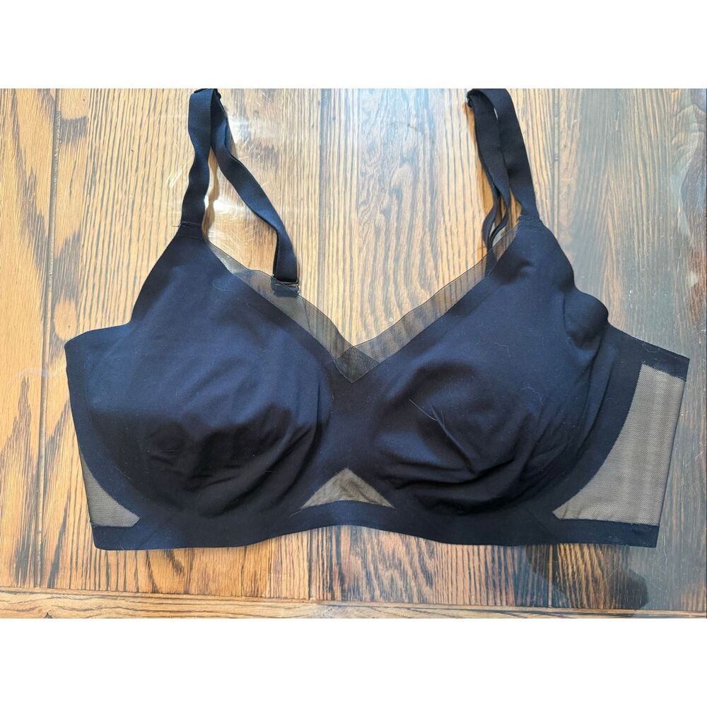 Honeylove‎ black crossover bra mesh details size L